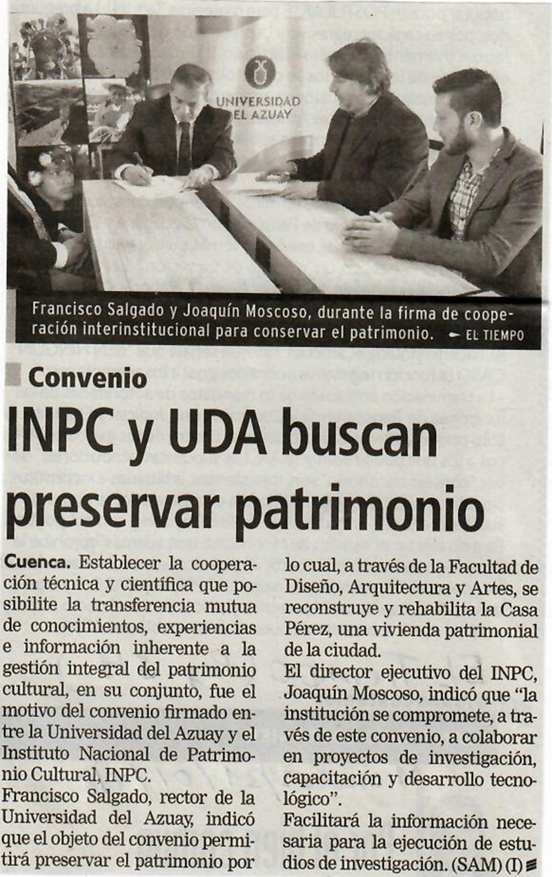 INPC y UDA buscan preservar patrimonio