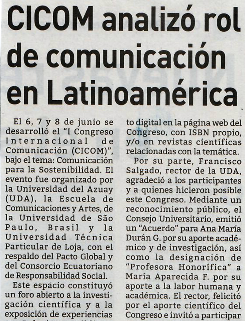 CICOM analizó rol de comunicación en Latinoamérica