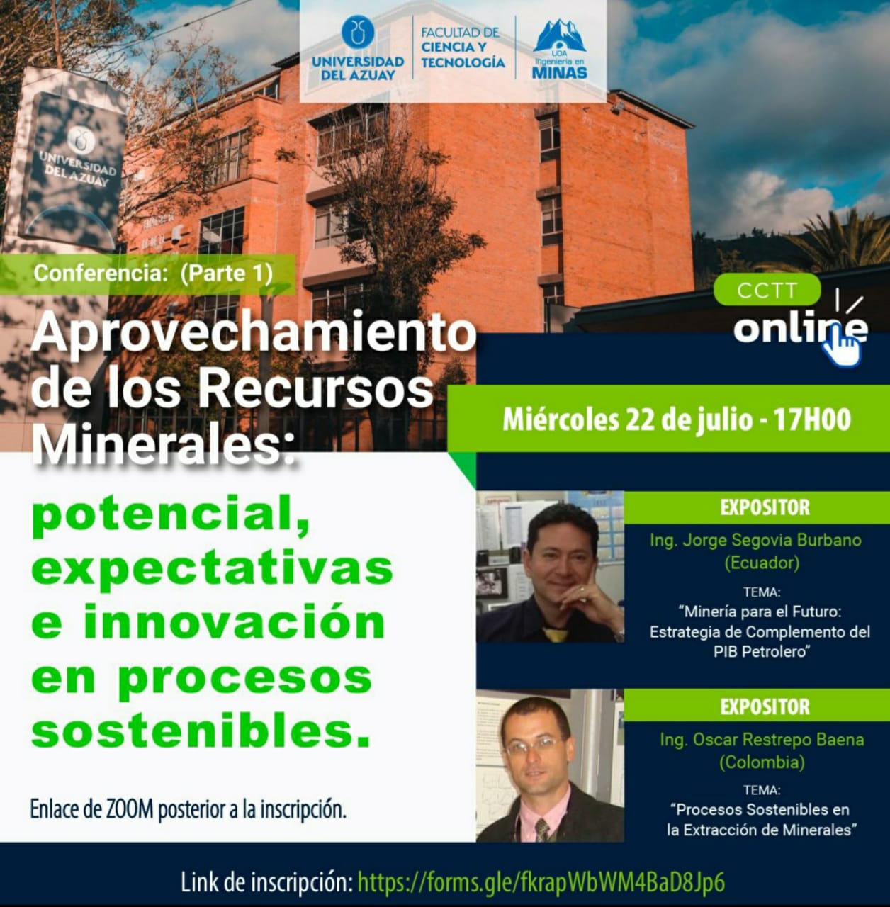 Doble jornada de Ingeniería en Minas sobre los recursos naturales