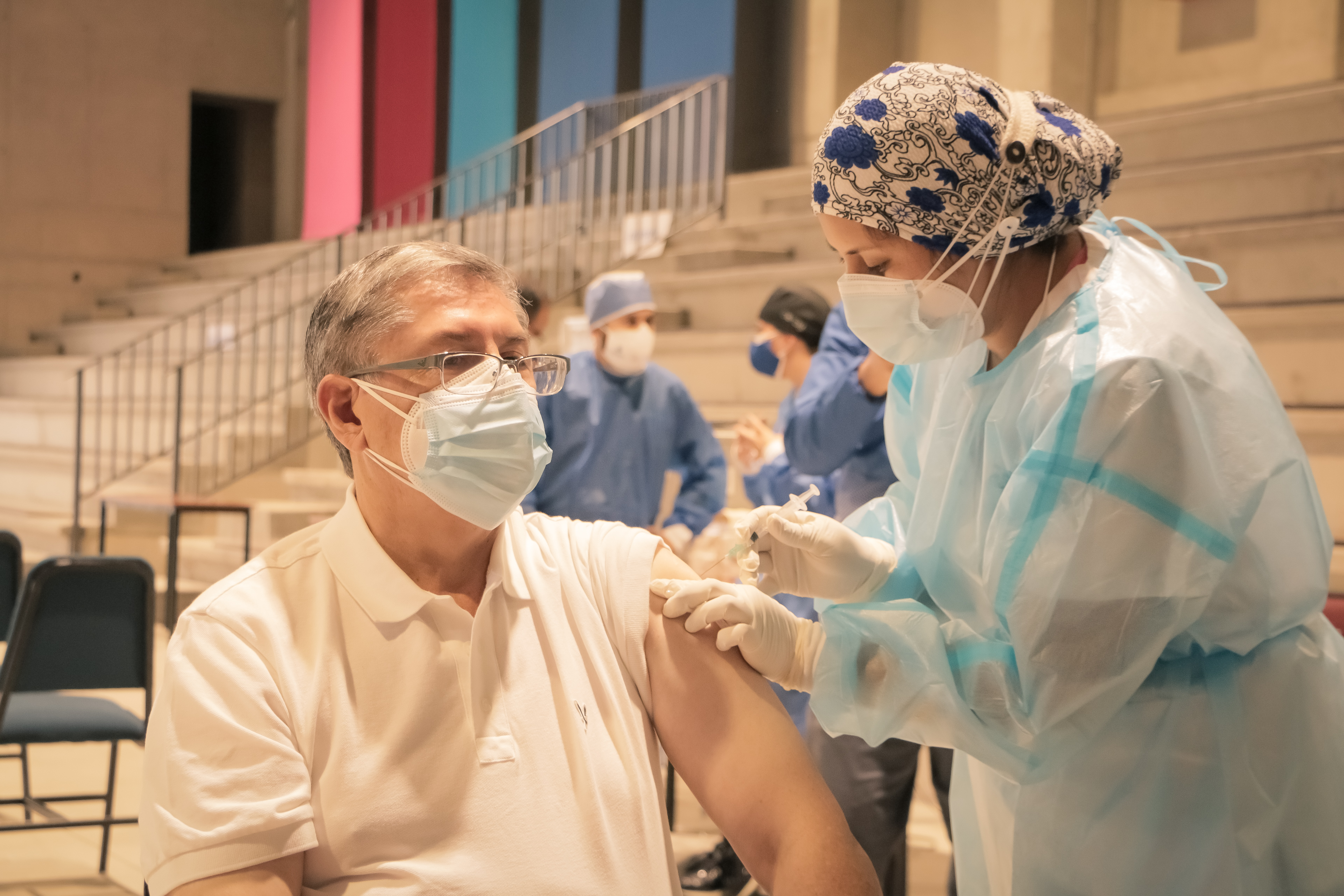 First vaccination day at the Bicentennial Campus