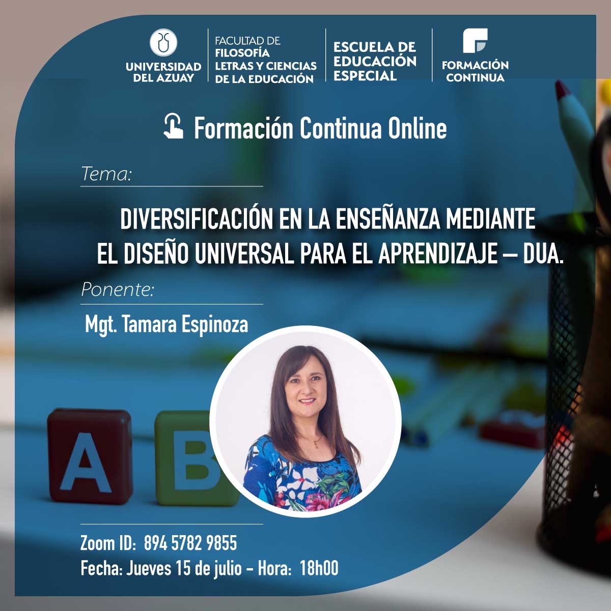 Webinar Diversificación en la enseñanza mediante el Diseño Universal para el Aprendizaje–DUA