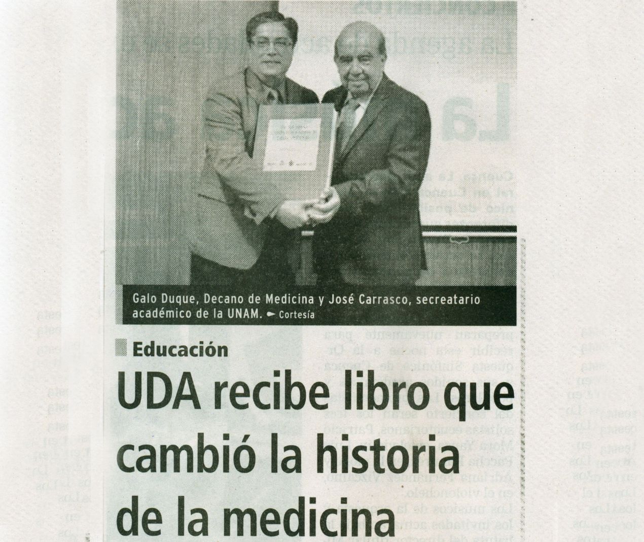 UDA recibe libro que cambió la historia de la medicina