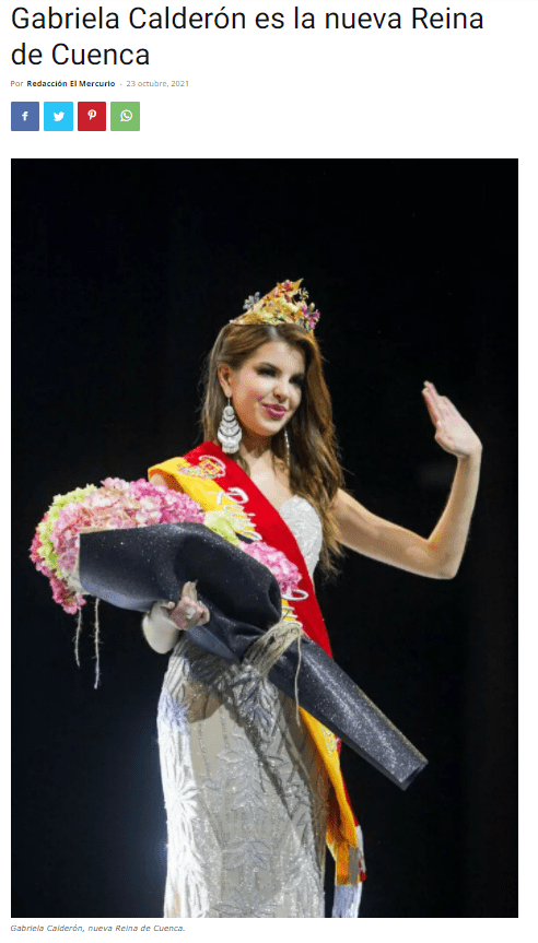 Gabriela Calderón, Reina de Cuenca