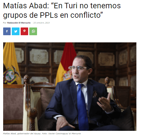 Matías Abad: ¨In Turi we do not have PPLS groups in conflict¨