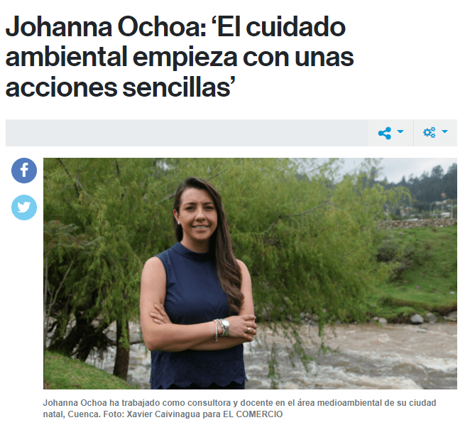 Johanna Ochoa: ¨Environmental care begins with simple actions¨