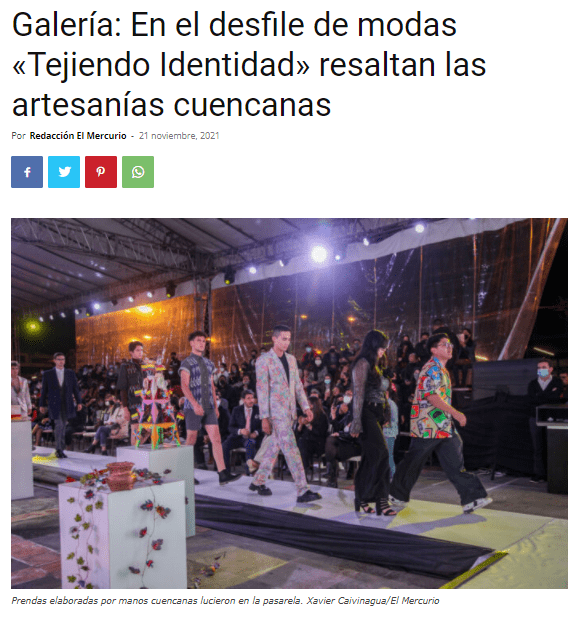 Desfile de modas «Tejiendo Identidad» resaltan las artesanías cuencanas