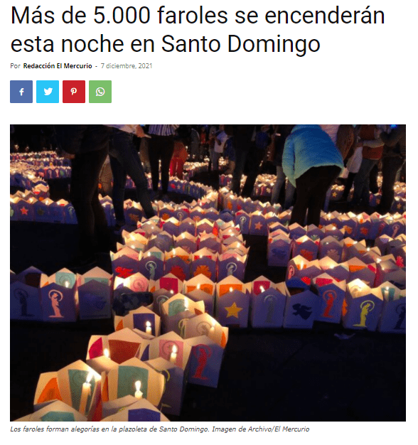 More than 5.000 lanterns will be lit tonight in Santo Domingo