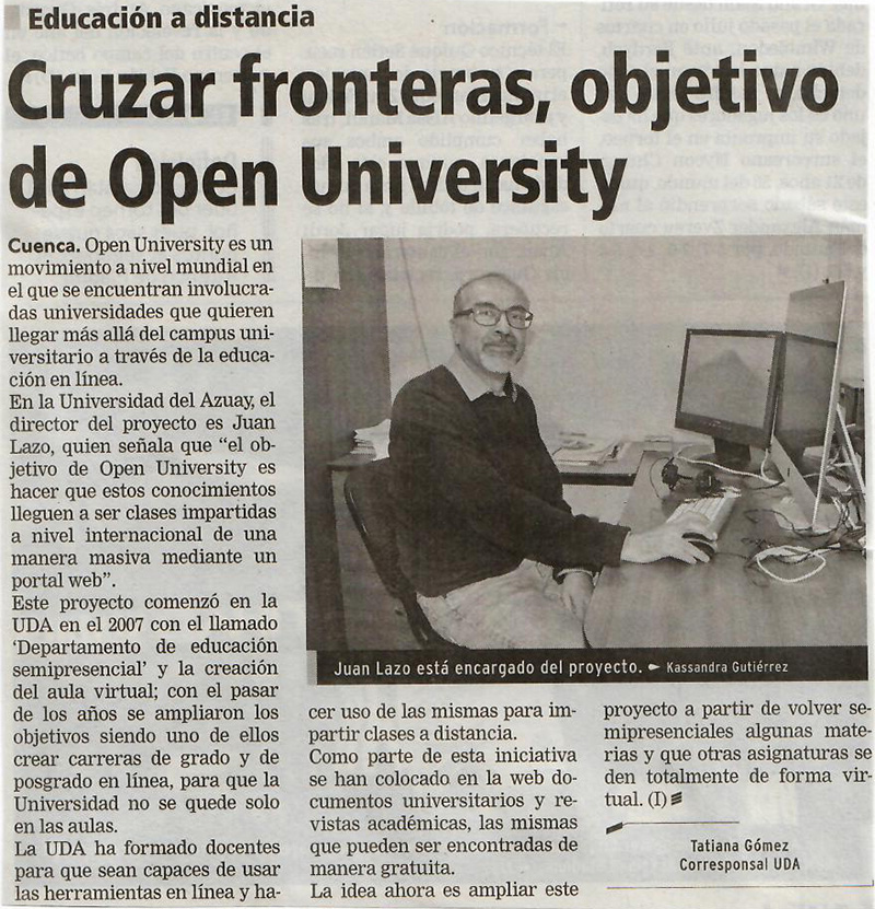 Cruzar fronteras, objetivo de Open University