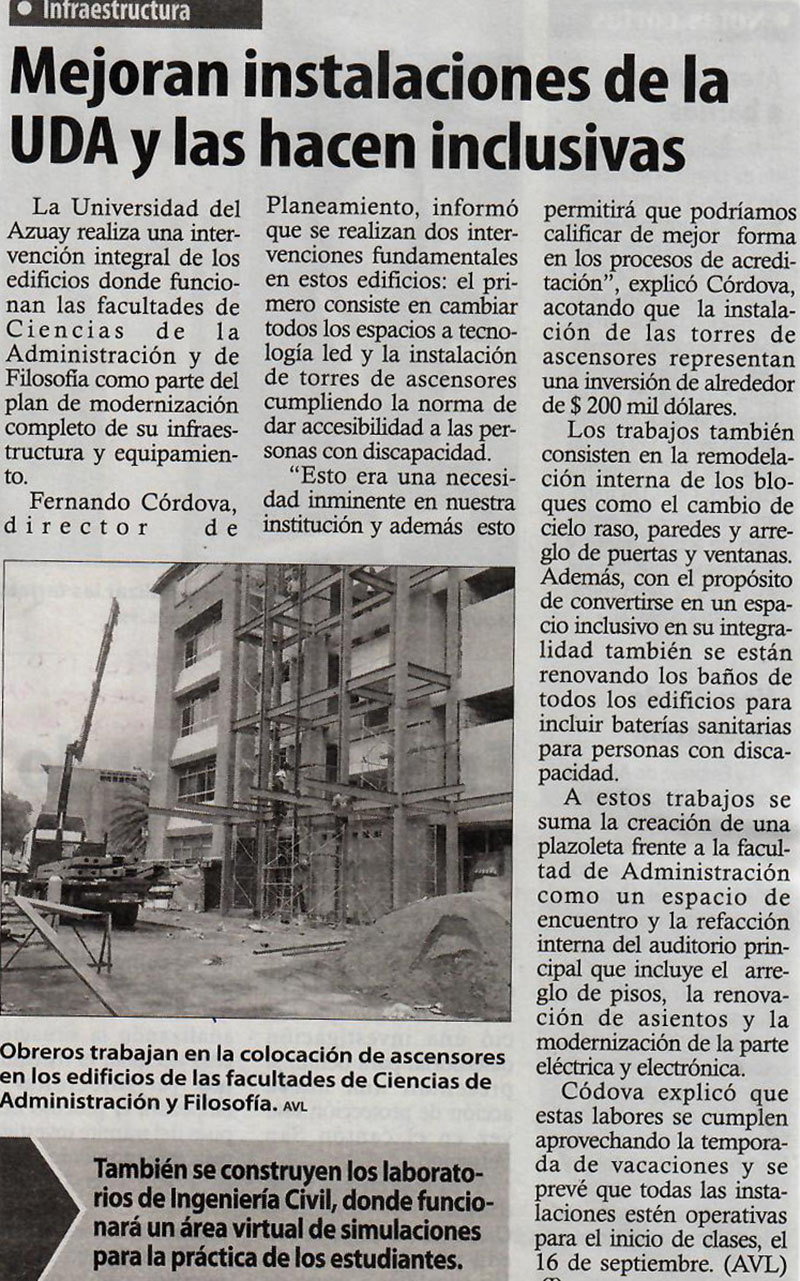Mejoran instalaciones de la UDA y las hacen inclusivas