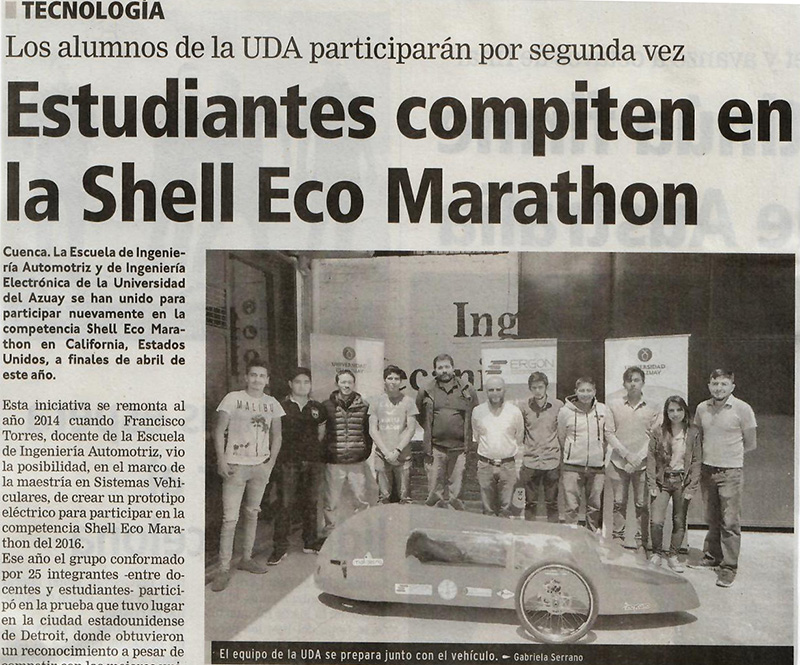 Estudiantes compiten en la Shell Eco Marathon