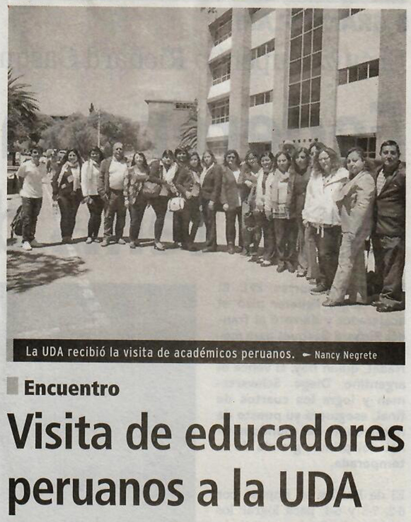 Visita de educadores peruanos a la UDA