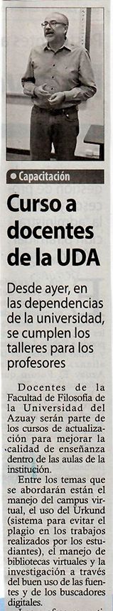 Curso a docentes de la UDA