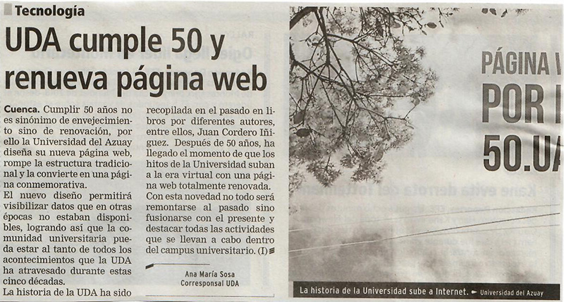La UDA cumple 50 años y su página web se renueva