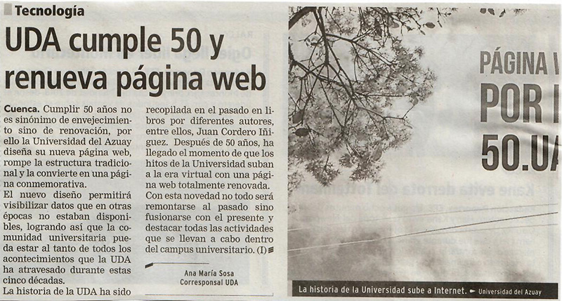  La UDA cumple 50 años y su página web se renueva