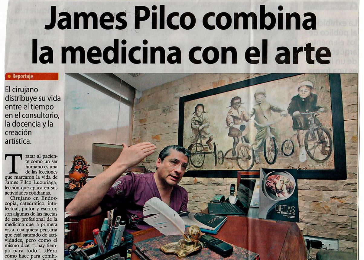 James Pilco combina el lado humano del médico con el arte