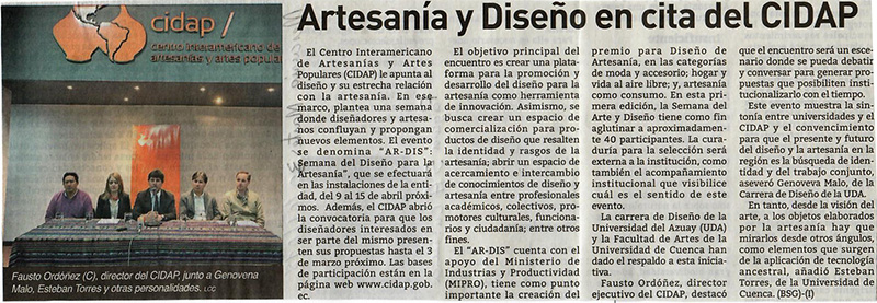 Artesanía y Diseño en cita del CIDAP