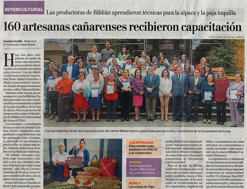 160 artisan cañarenses received training