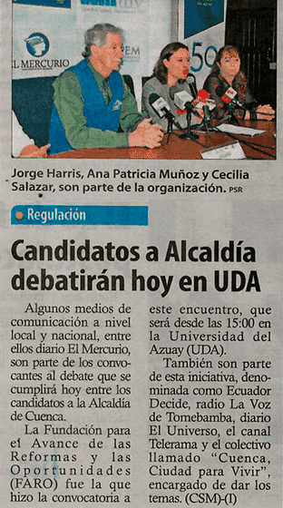 El debate de los candidatos a alcalde es hoy en la UDA