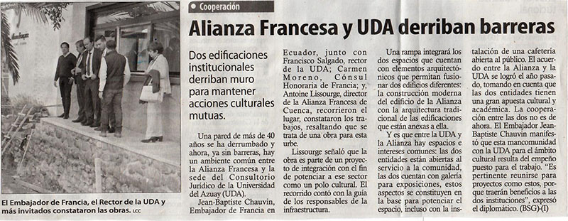 Alianza Francesa y UDA derriban barreras