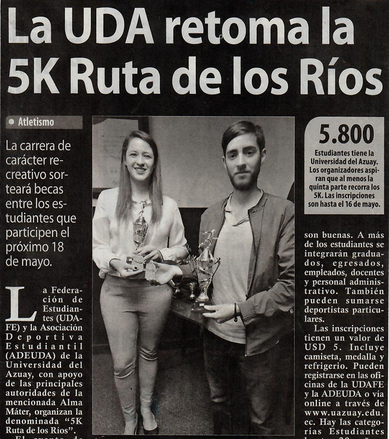 La UDA retoma la 5K Ruta de los Ríos 