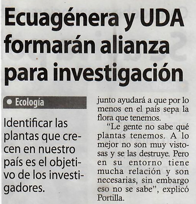 Ecuagenera y UDA formarán alianza para investigación