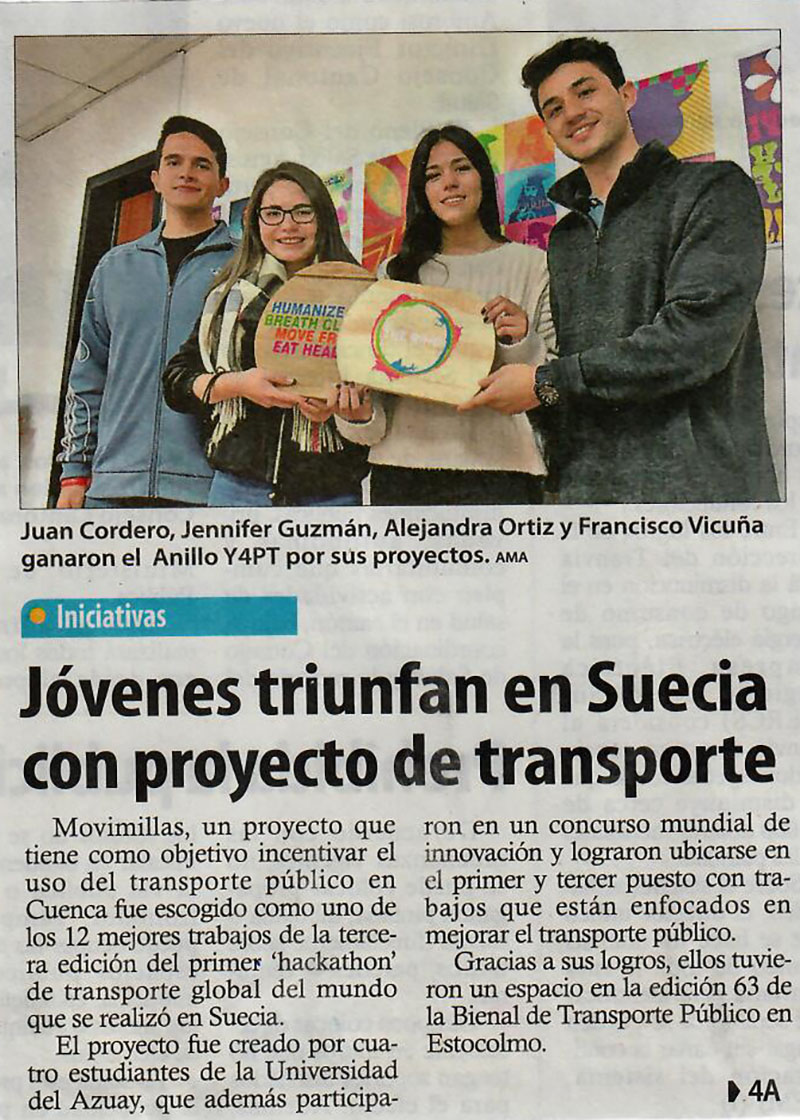 Jóvenes triunfan en Suecia con proyecto de transporte