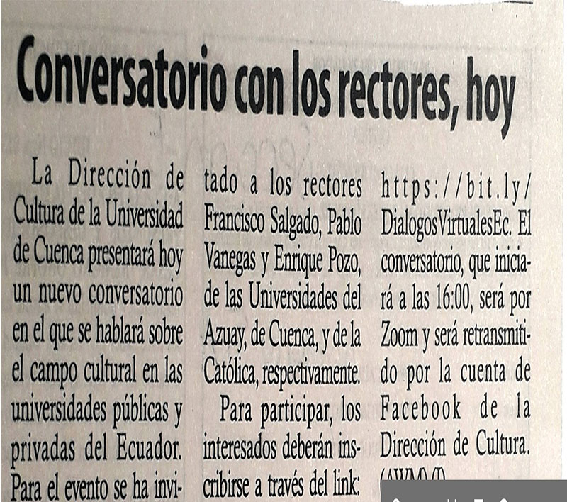 Conversatorio con los rectores, hoy