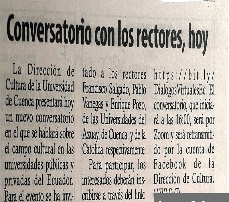 Conversatorio con los rectores, hoy