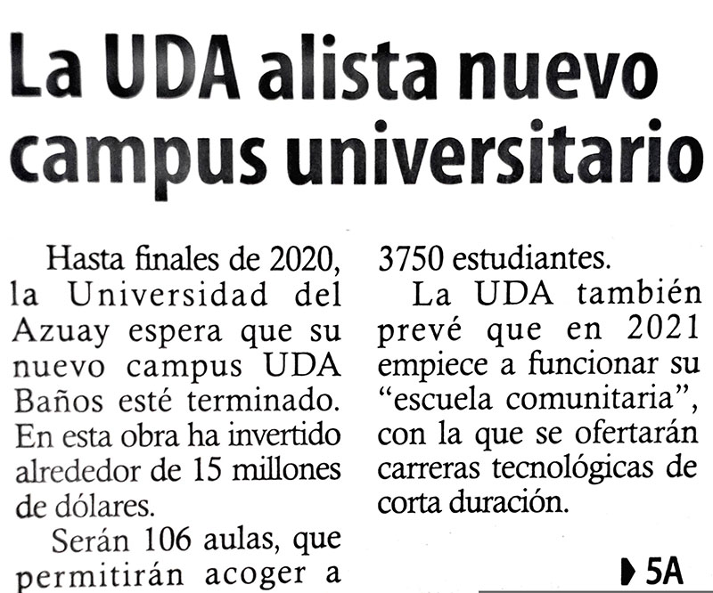 The UDA prepares a new university campus