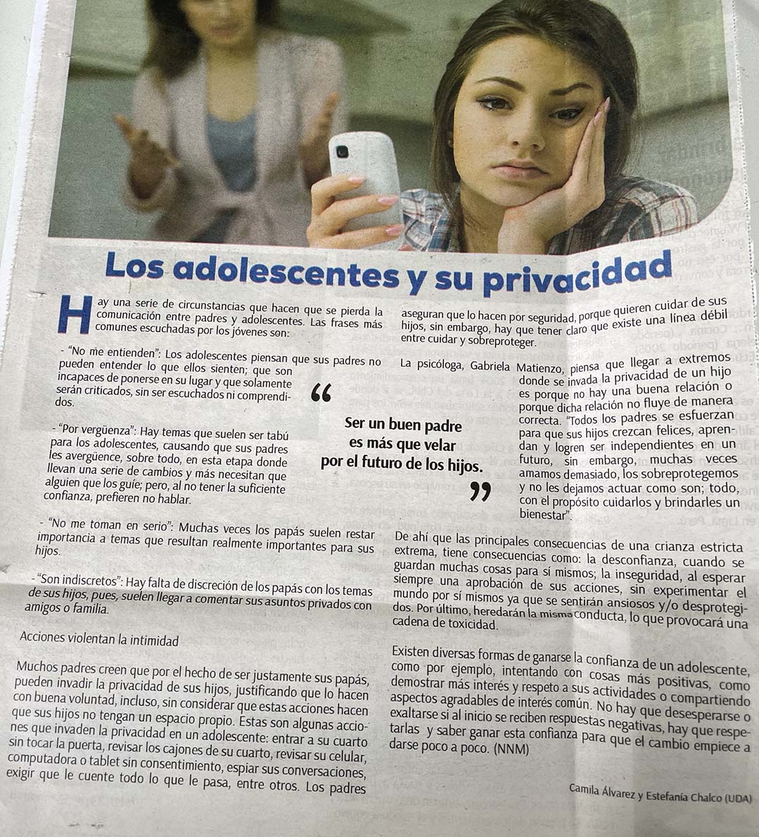 Los adolescentes y su privacidad