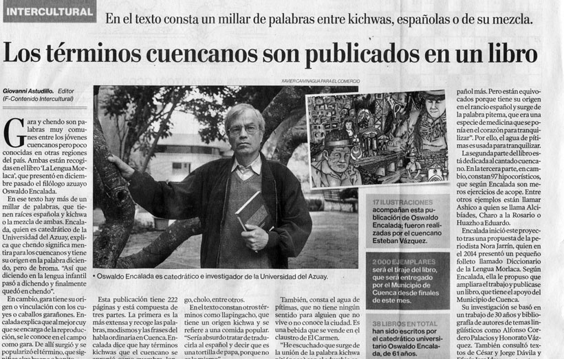 Los términos cuencanos son publicados en un libro 