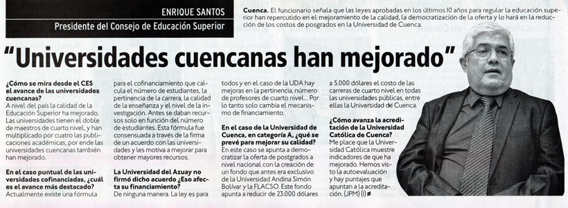 Universities in Cuenca have improved