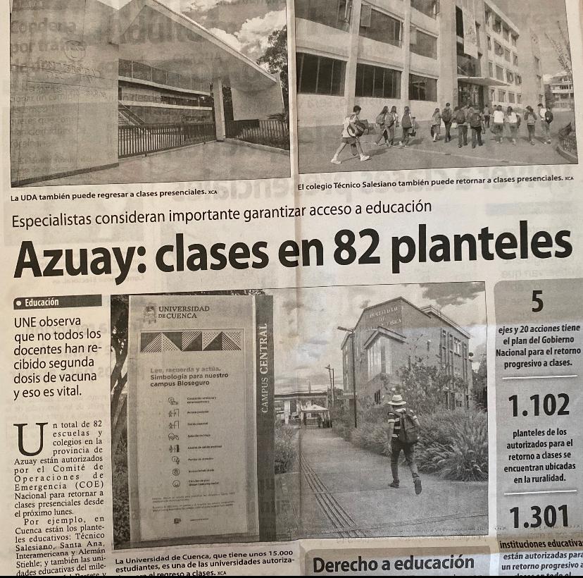 Azuay: clases en 82 planteles 