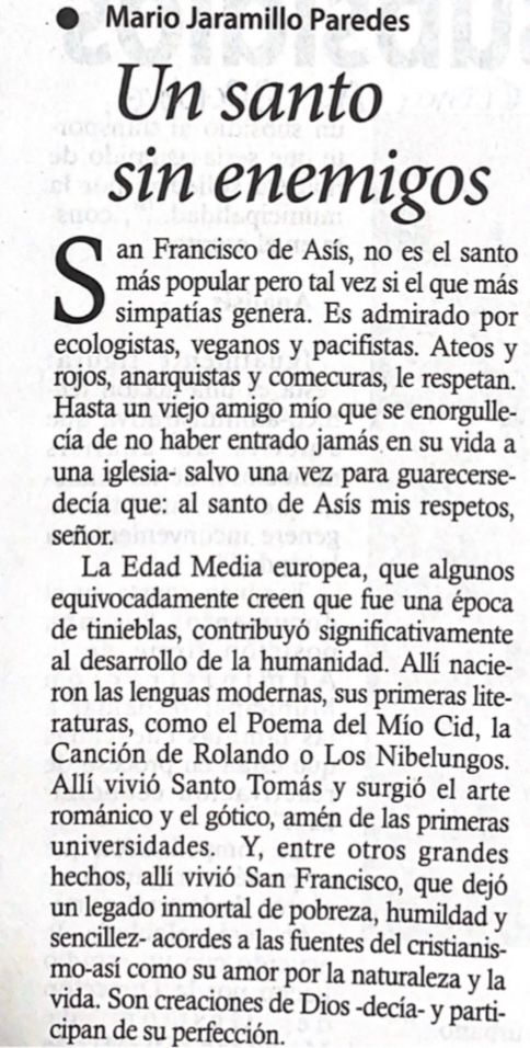 Un santo sin enemigos