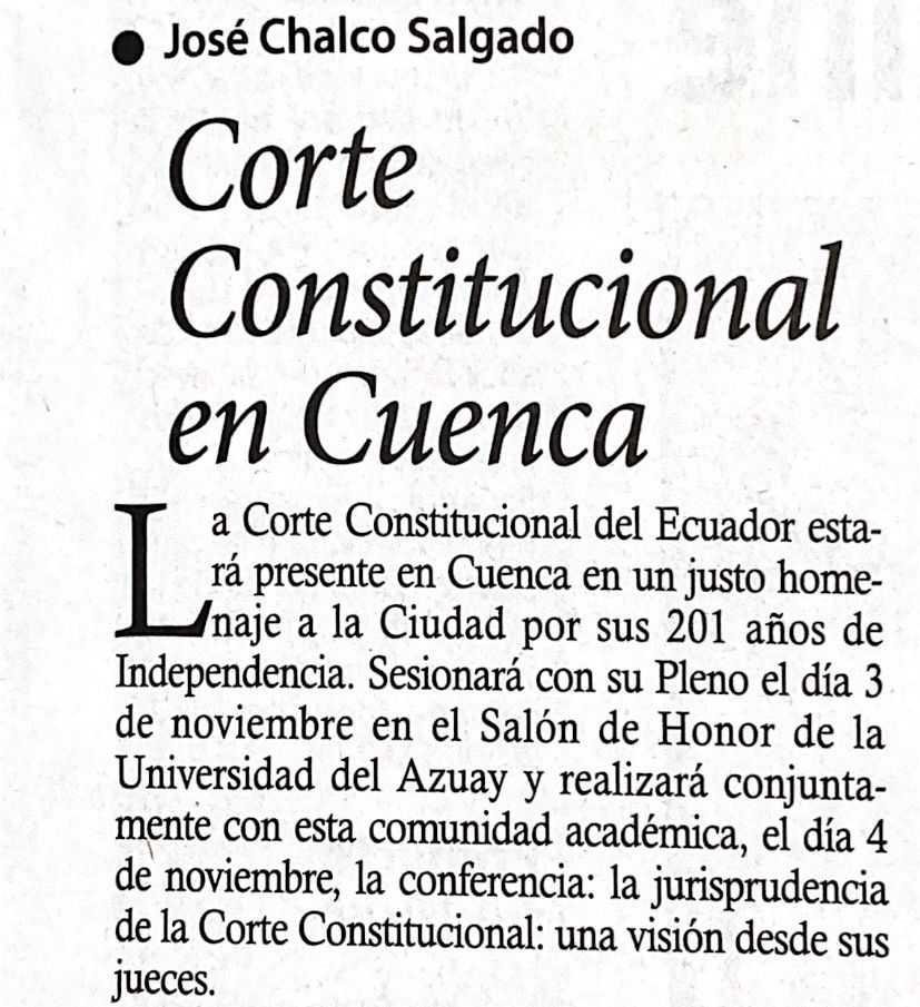 Corte Constitucional en Cuenca