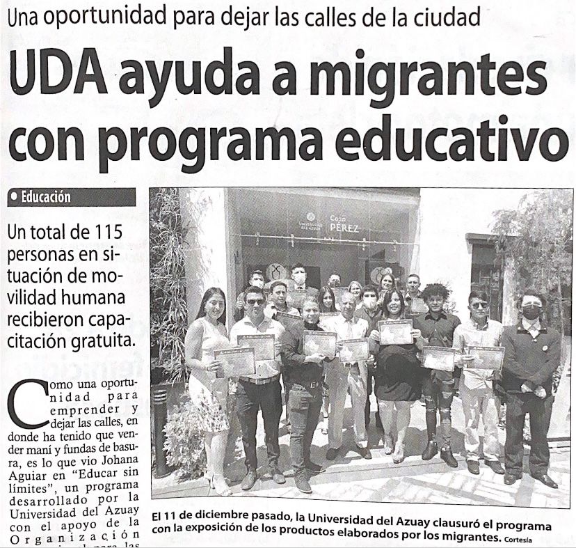 UDA ayuda a migrantes con programa educativo