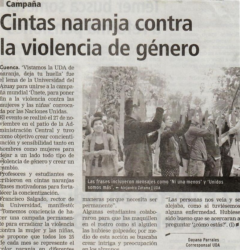 Cintas naranja contra la violencia de género