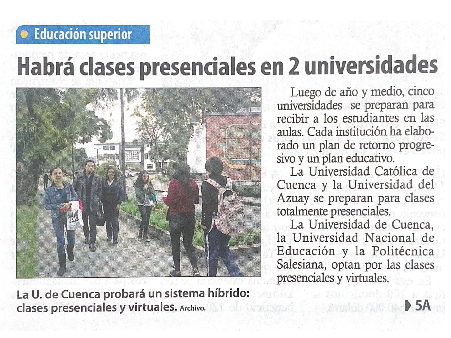 Plan retorno en las universidades 