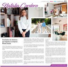 Natalia Cordero Interior designer who promotes her company Minali Estudio