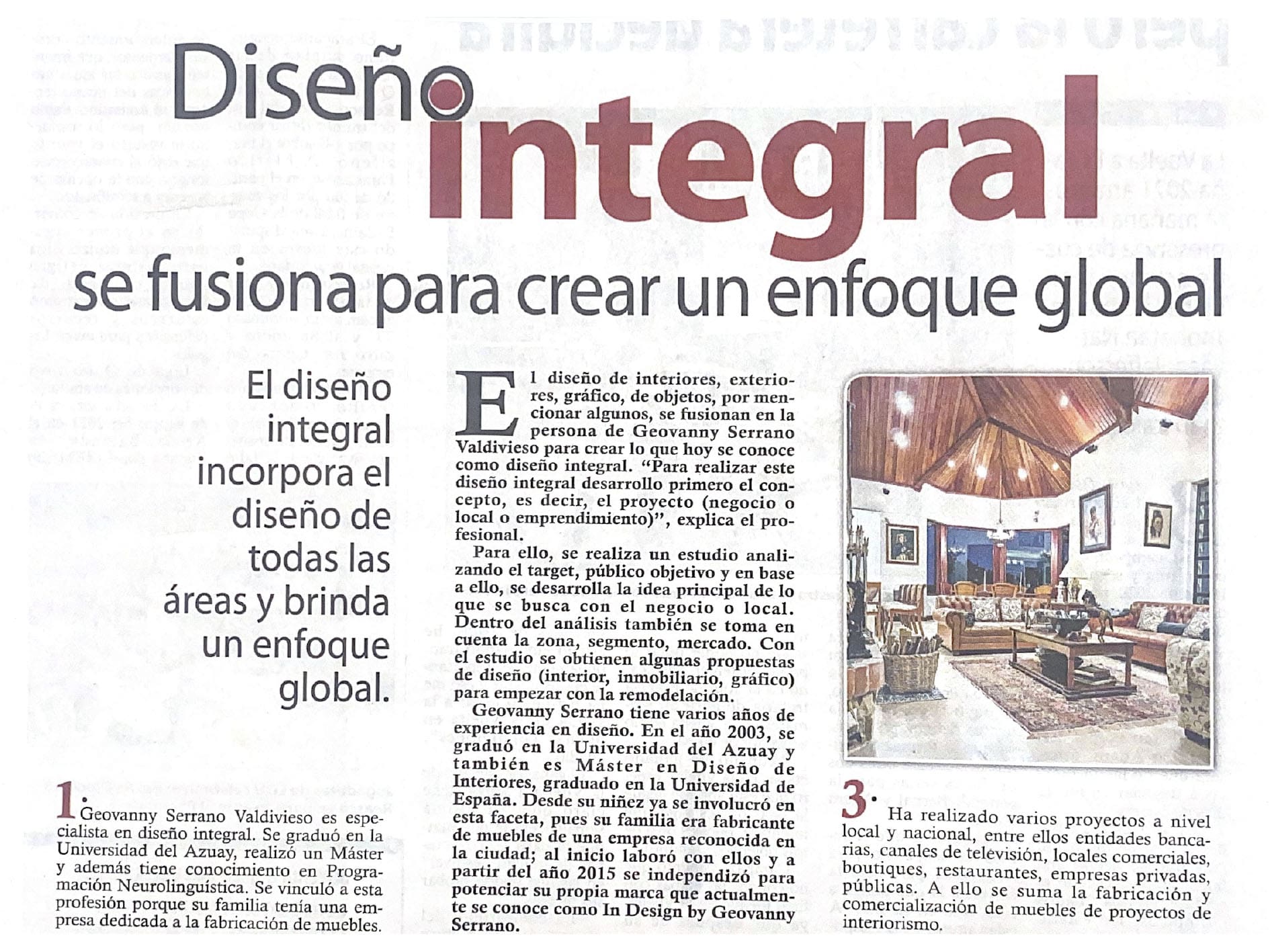 Diseño integral se fusiona para crear un enfoque global
