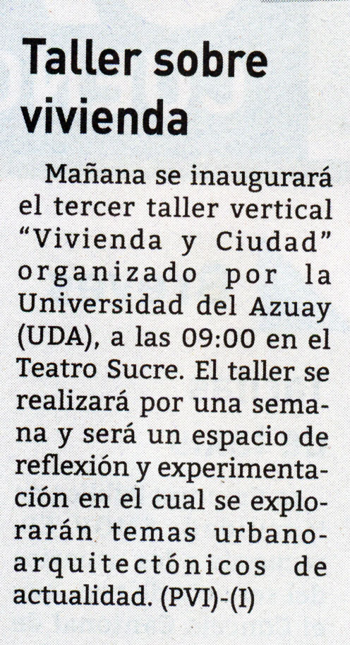 Taller sobre vivienda 