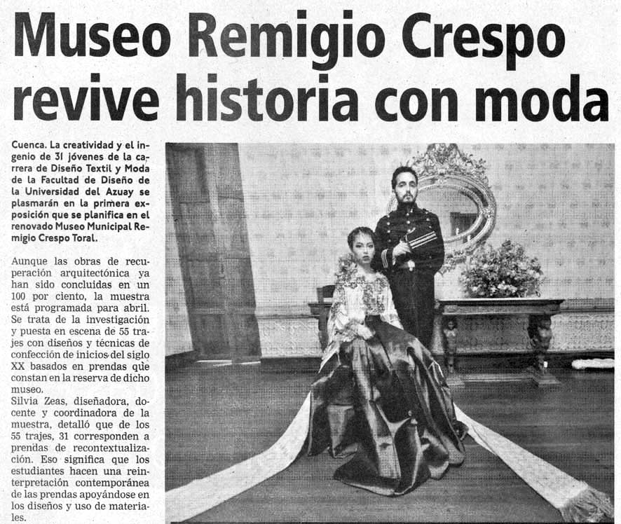 Remigio Crespo Museum revives history with fashion