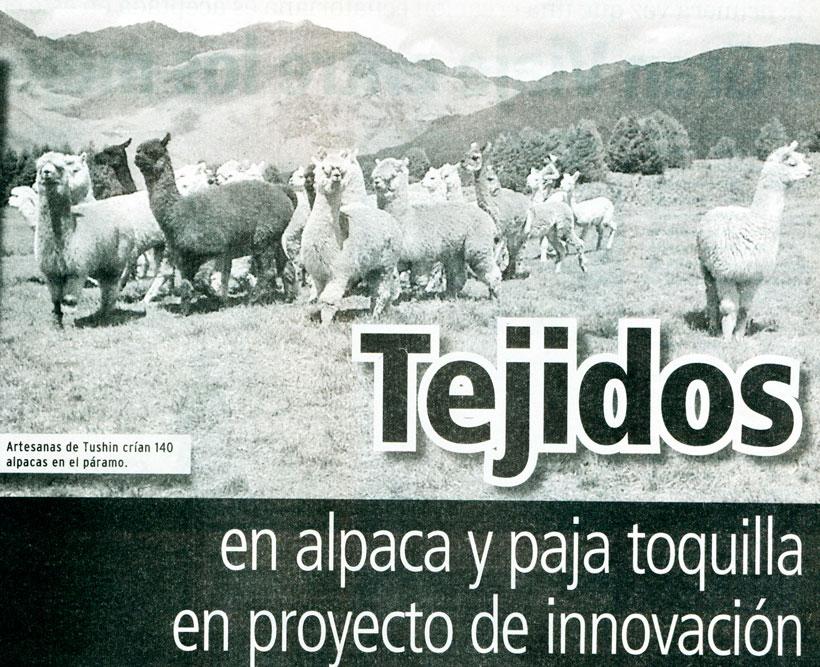 Tejidos en alpaca y paja toquilla en proyecto de innovación
