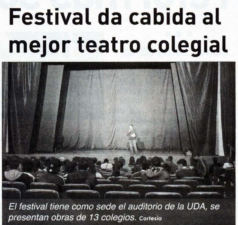 Festival da cabida al mejor teatro colegial