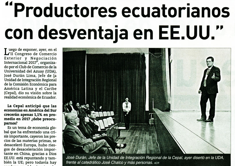 “Productores ecuatorianos juegan con desventaja en cancha (EE.UU.)”