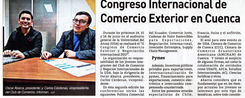 Congreso Internacional de Comercio Exterior en Cuenca