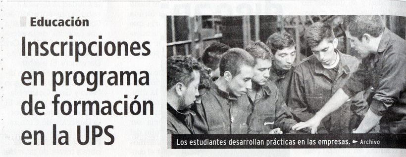 Inscripciones en programa de formación en la UPS