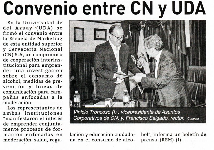 Convenio entre CN y UDA