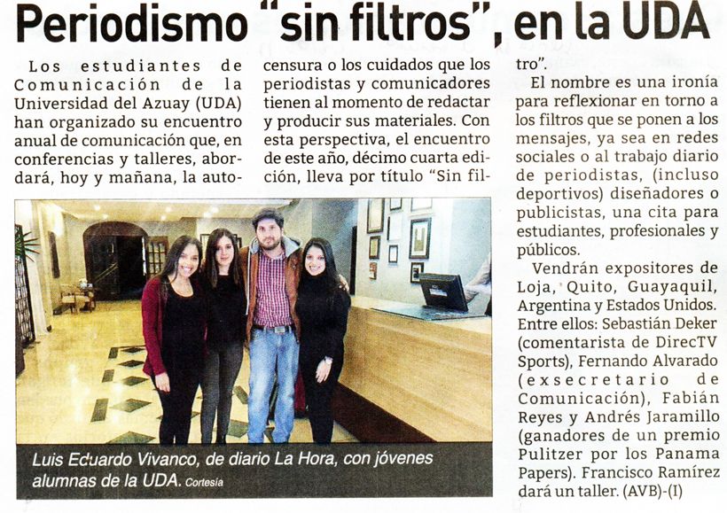 Periodismo "sin filtro", en la UDA