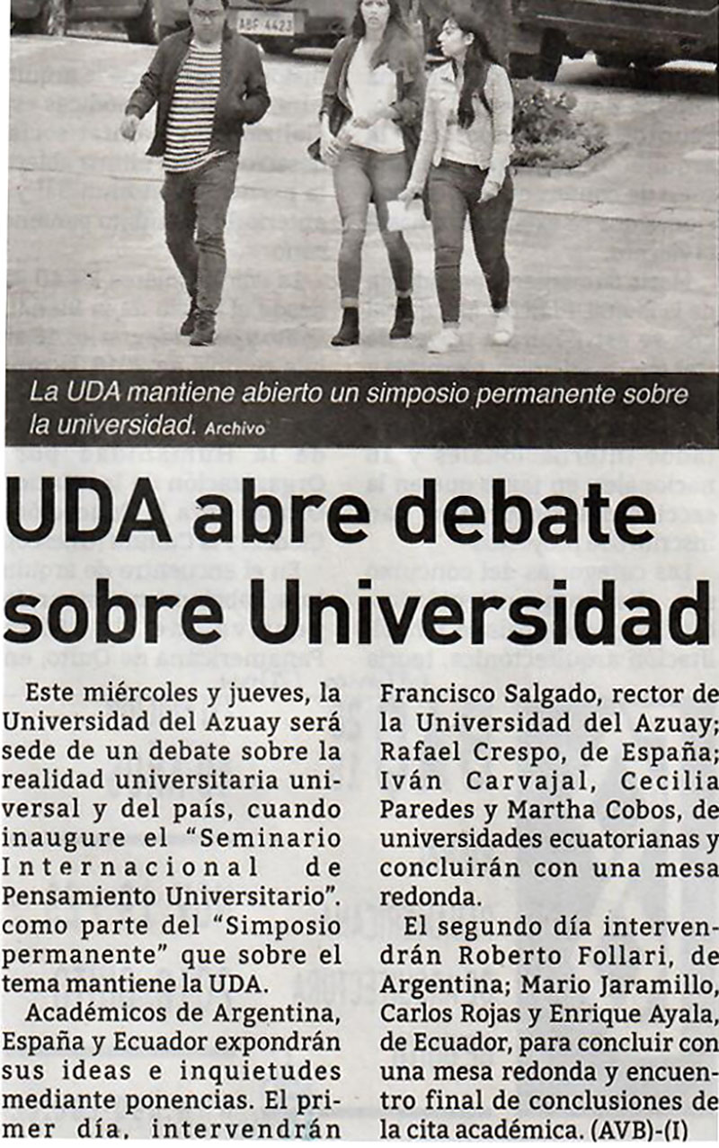 UDA abre debate sobre Universidad